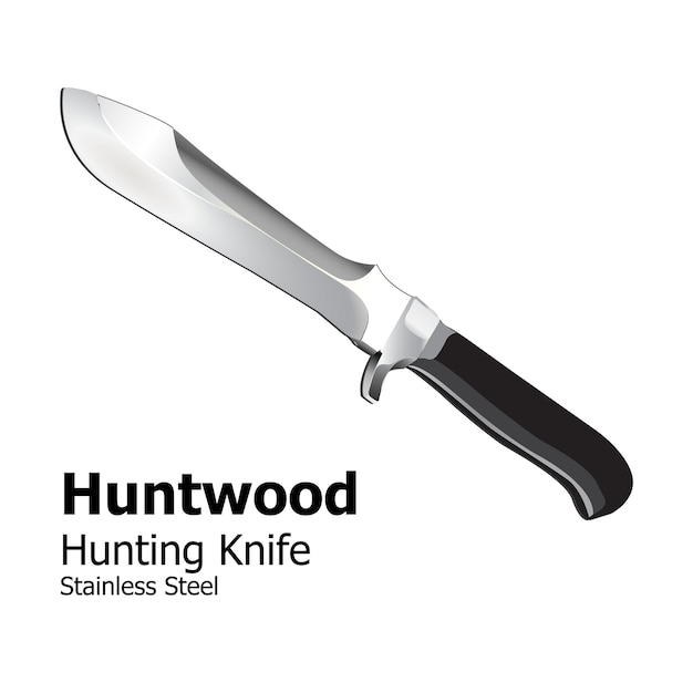 Huntwood Hunting Knife Stainless Steel Illustration vector based drawing