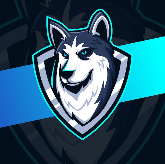 Husky dog mascot esport logo design for sport and animal logo