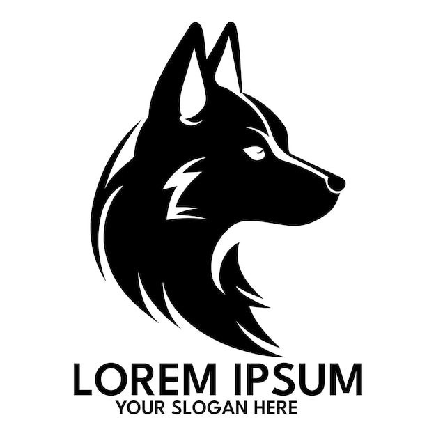 Husky silhouette logo style vector illustration