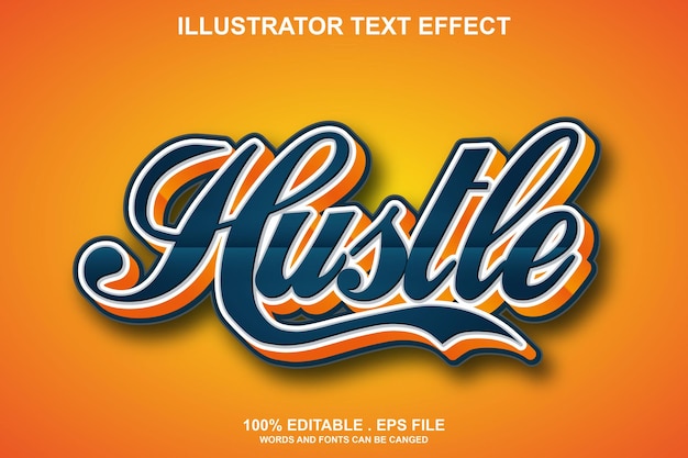 hustle text effect editable