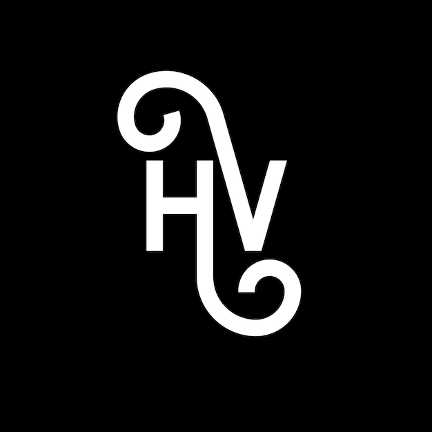 HV letter logo design on black background HV creative initials letter logo concept hv letter design HV white letter design on black background H V h v logo