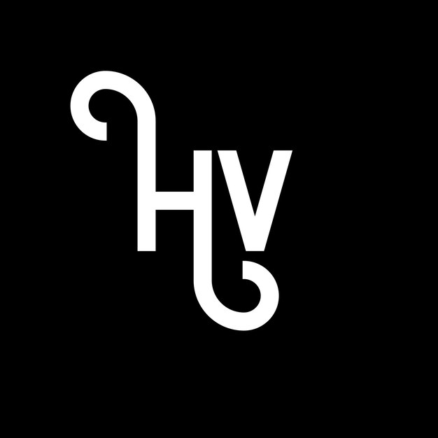 Vector hv letter logo design on black background hv creative initials letter logo concept hv letter design hv white letter design on black background h v h v logo