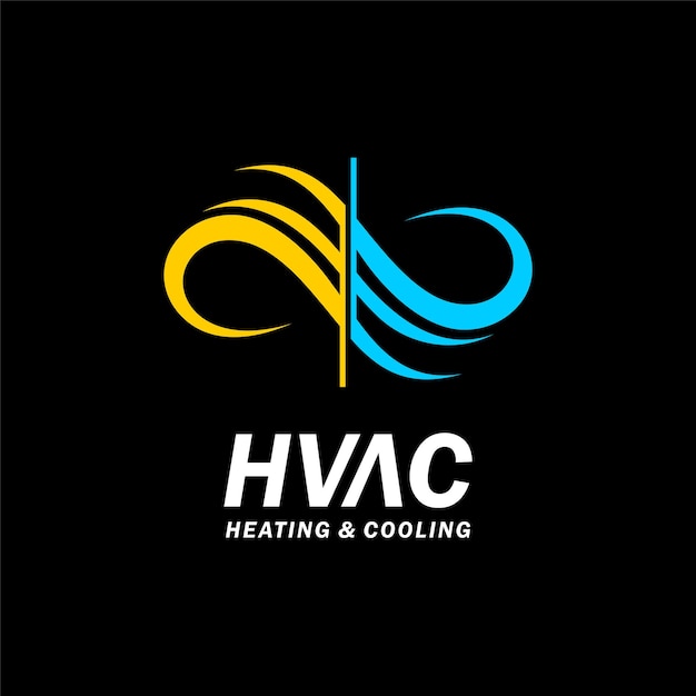 HVAC logo with wind concept