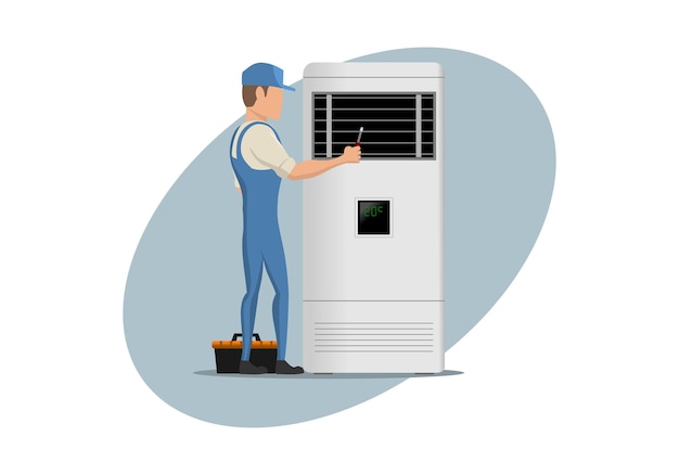 HVAC service character design illustration