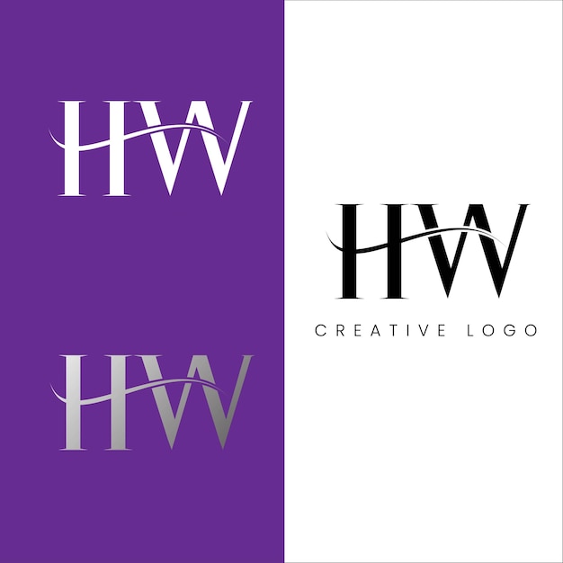 HW initial letter logo design