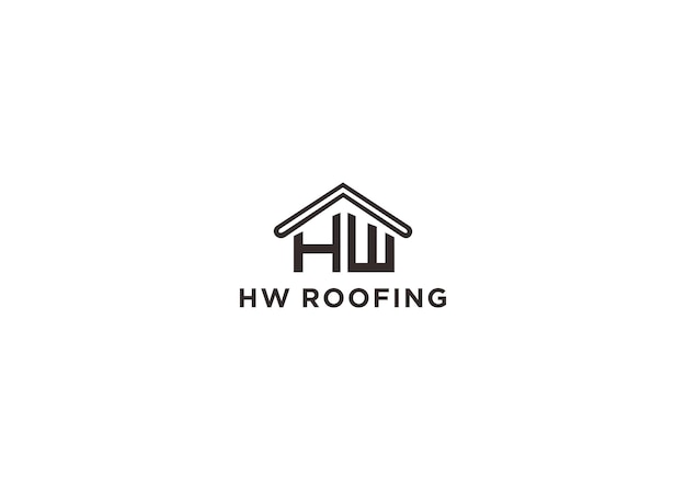 hw roofing logo design vector illustration