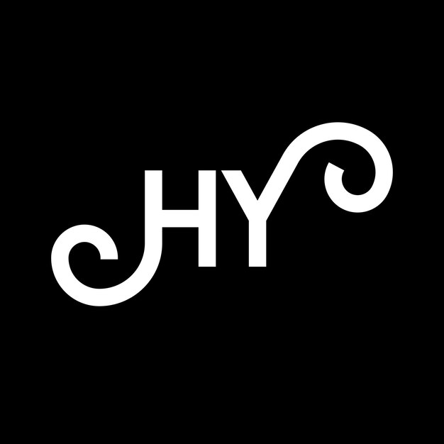 Vector hy letter logo design on black background hy creative initials letter logo concept hy letter design hy white letter design on black background h y h y logo