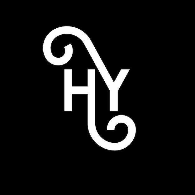 HY letter logo design on black background HY creative initials letter logo concept hy letter design HY white letter design on black background H Y h y logo