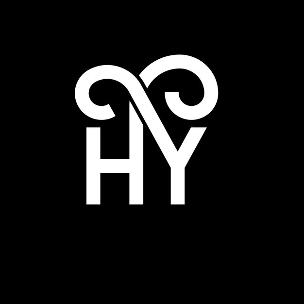 Vector hy letter logo design on black background hy creative initials letter logo concept hy letter design hy white letter design on black background h y h y logo