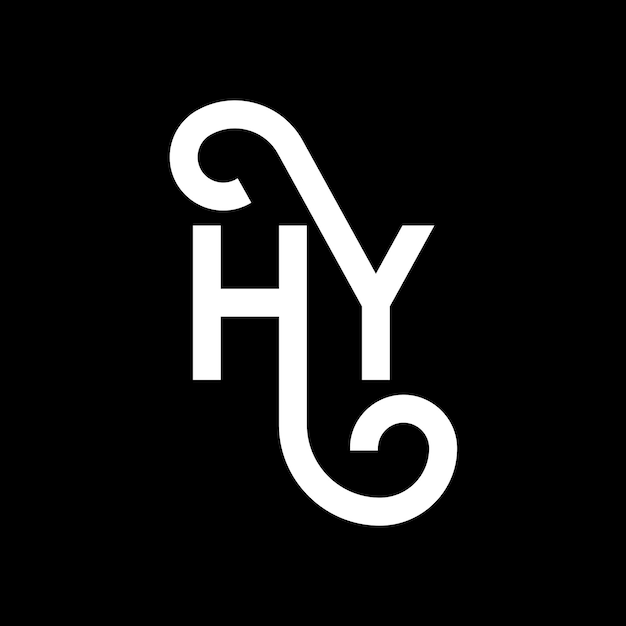 Vector hy letter logo design on black background hy creative initials letter logo concept hy letter design hy white letter design on black background h y h y logo