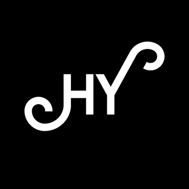 Vector hy letter logo design on black background hy creative initials letter logo concept hy letter design hy white letter design on black background h y h y logo