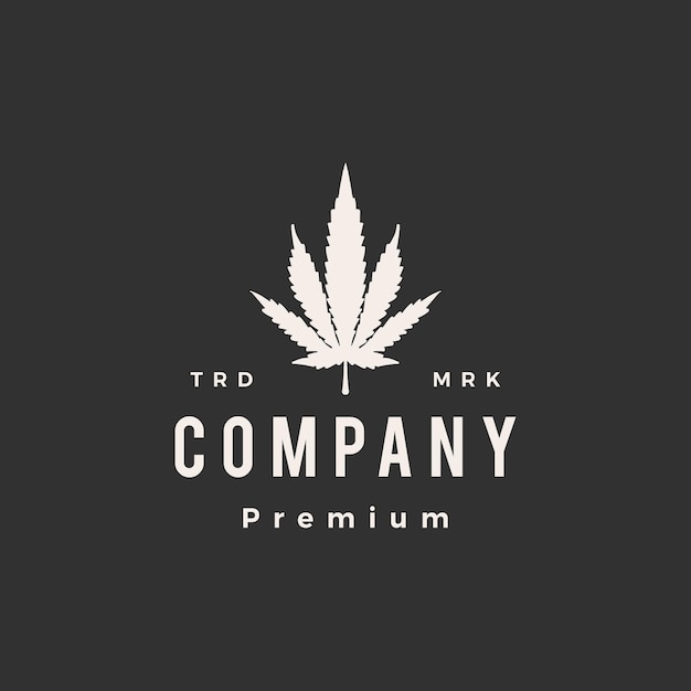 hybrid cannabis hipster vintage logo icon illustration