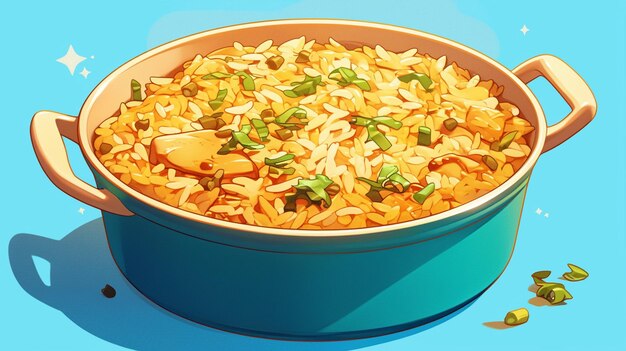 Vector hyderabadi biryani and aromatic rice dish