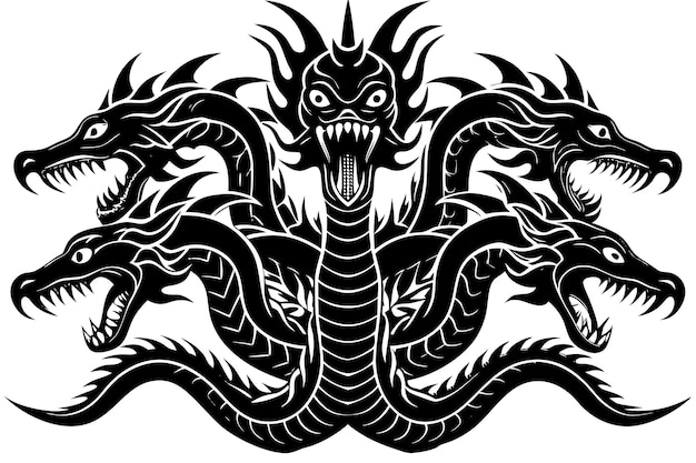 hydra mythical creature vector illustration