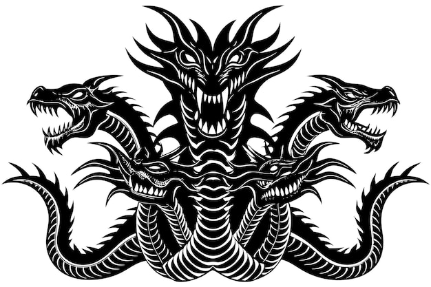 hydra mythical creature vector illustration