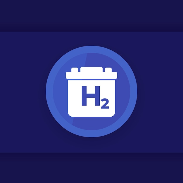 Hydrogen battery energy source icon