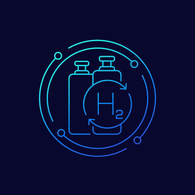 Hydrogen gas refill line vector icon