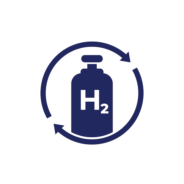 Hydrogen gas tank refill icon vector