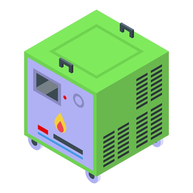 Vector hydrogen generator icon isometric vector process storing