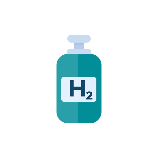 Hydrogen tank icon on white, flat vector