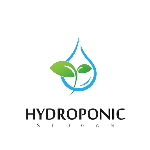 Hydroponic nature logo natural design symbol