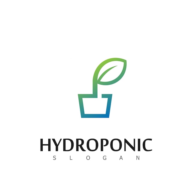 Hydroponic nature logo natural design symbol