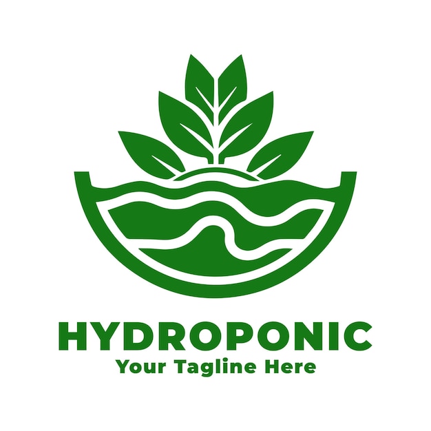 Hydroponic Simple Logo Design With Green Concept