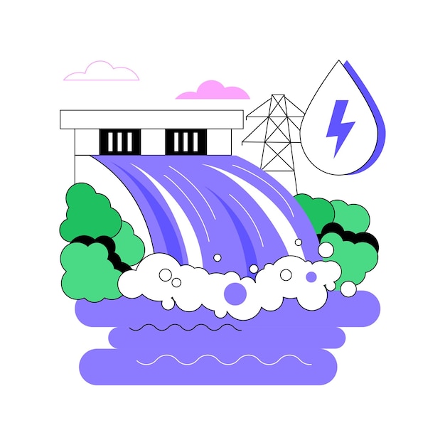 Hydropower abstract concept vector illustration