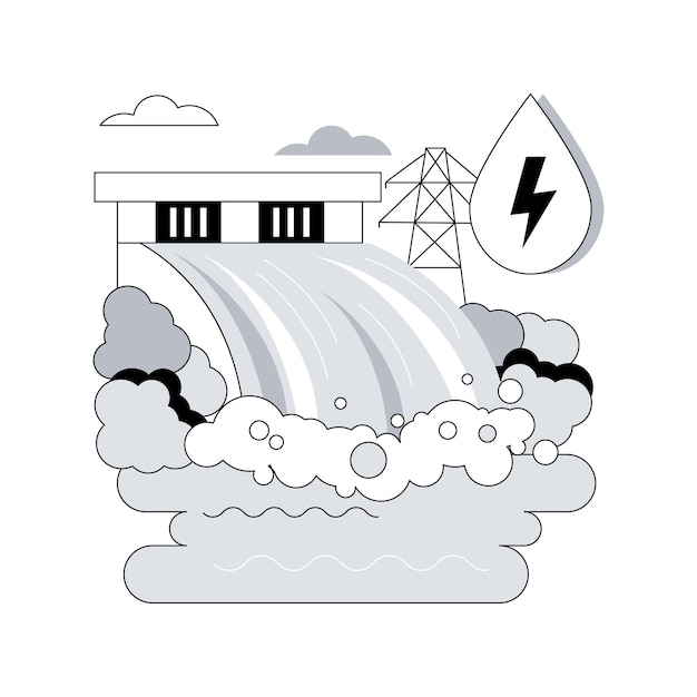 Hydropower abstract concept vector illustration