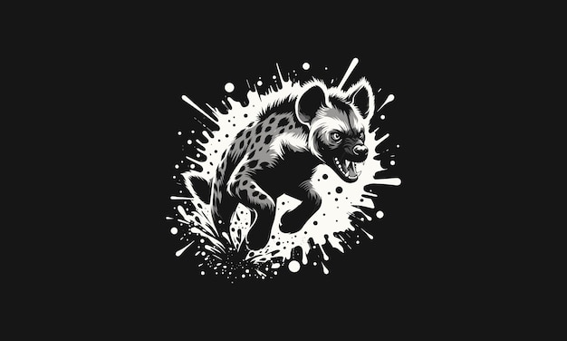 hyena angry splash vector illustration artwork design