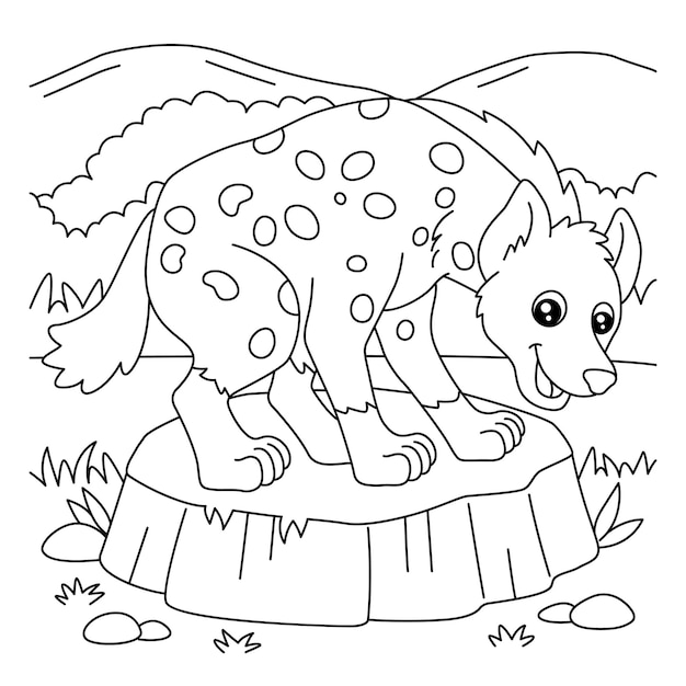 Hyena Coloring Page for Kids