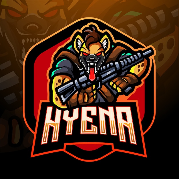 Hyena shooter esport logo mascot design