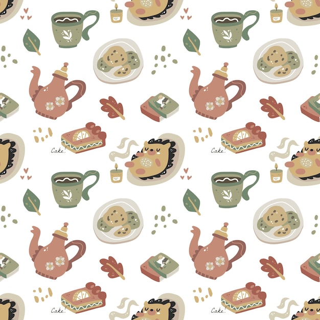 Hygge element seamless pattern in scandinavian style . Can use for fabric etc.