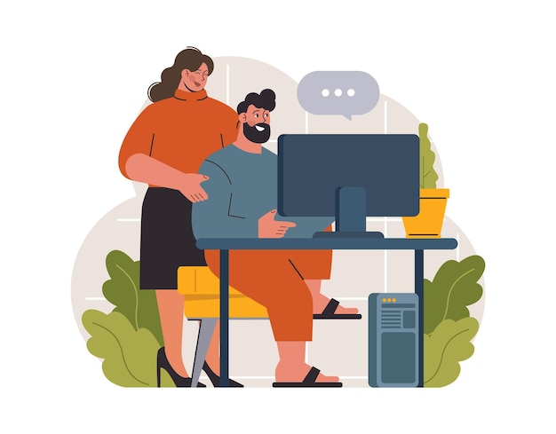 Hygge Happy people relaxing at home family members leisure time Slow lifestyle approach Idea of coziness and comfort Body and mind balance Flat vector illustration