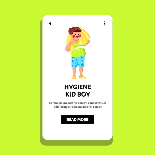 Hygiene kid boy vector