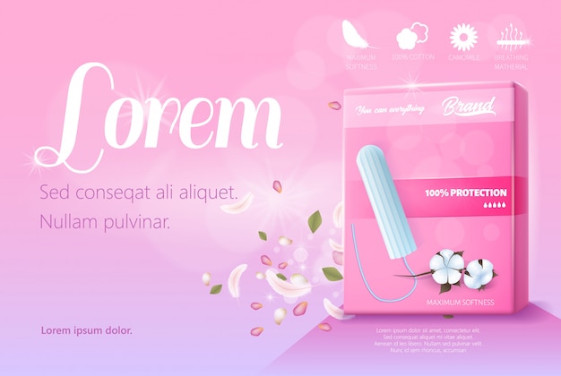 Hygienic Chamomile Tampons with Applicators Banner