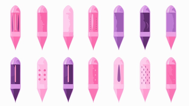 Hygienic Tampons Vector Icon Set for Women