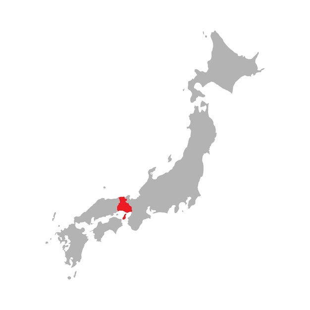 Hyogo prefecture highlighted on the map of Japan