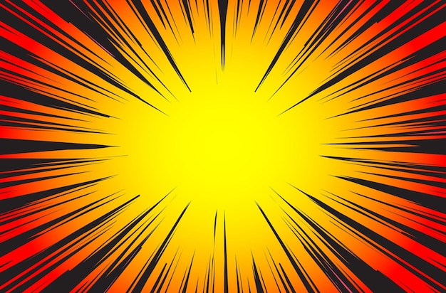 Hyper Speed Warp Sun Rays or Explosion Boom for Comic Books Radial Background Vector