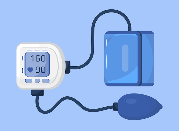 Hypertensive crisis and sphygmomanometer vector. Hypotension and hypertension disease treatment. High or low blood pressure measurement.