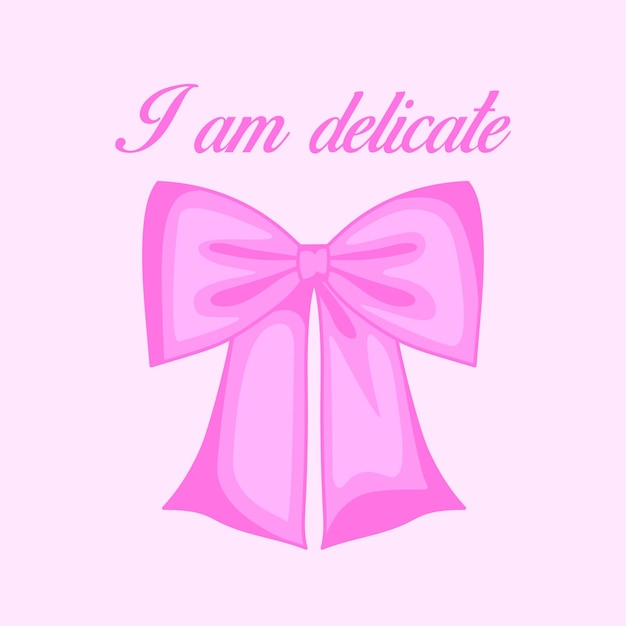 Vector i am delicate pink coquette bow