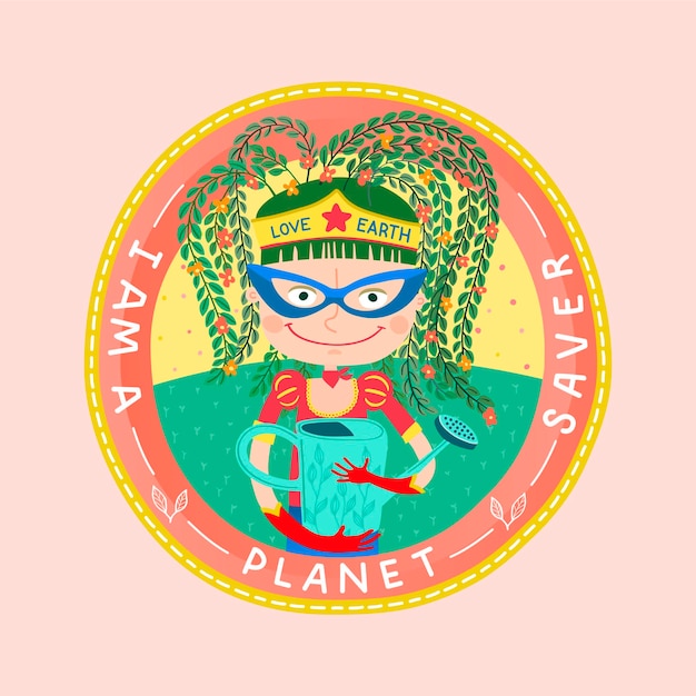 I am a planet saver Supergirl Illustrated patch