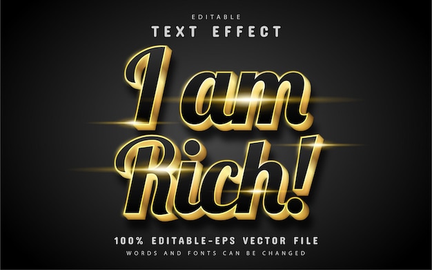 I am rich luxury text effect editable