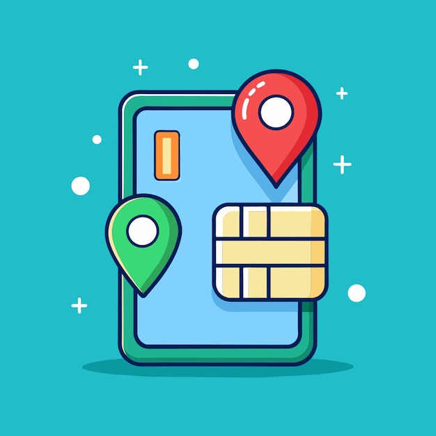 i card with location on it vector illustration