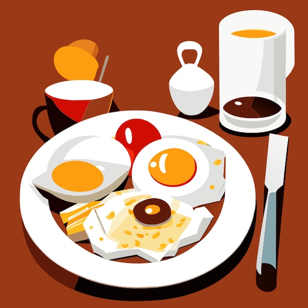 i eat breakfast every morning vector illustration