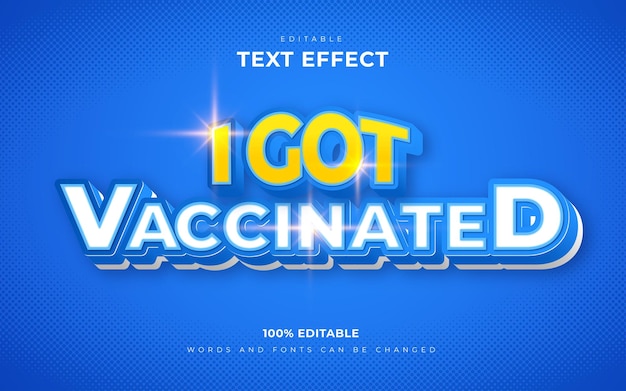 I got vaccinated editable text effects style