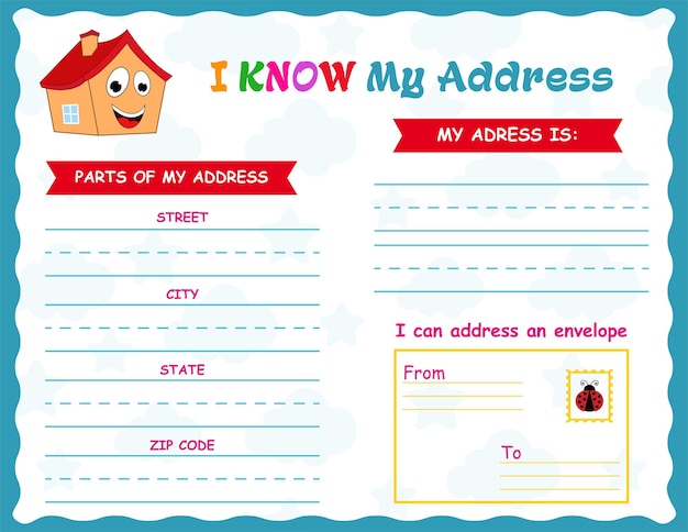 I know My Address Activity Address Practice