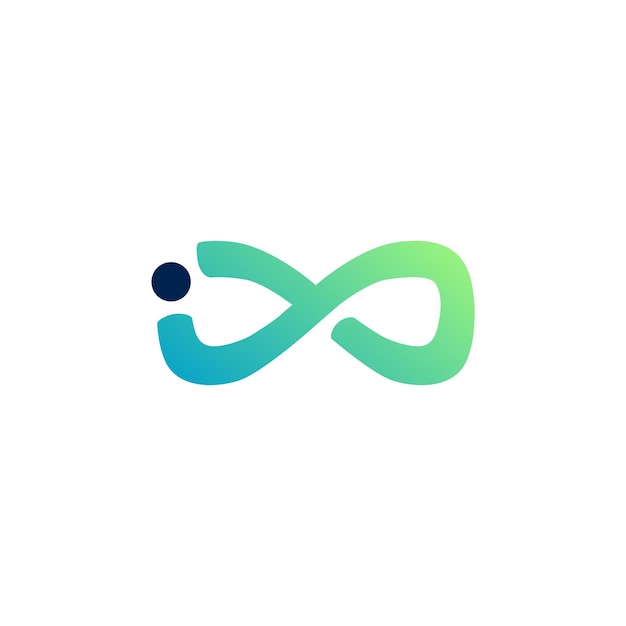 Vector i letter infinity mobius logo vector icon illustration