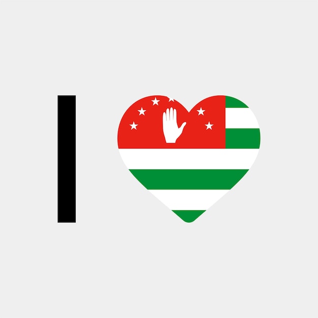 I Love Abkhazia Country Heart vector illustration