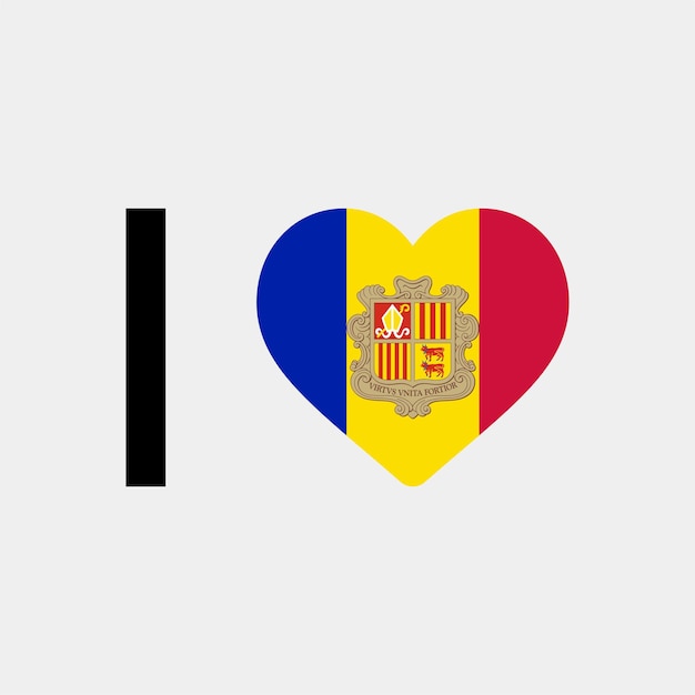 I Love Andorra Country Heart vector illustration